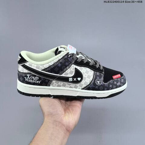 Nike SB Dunk Low Black White Grey Red EU 36-45 Skate Shoe - Unisex (BS-61996)
