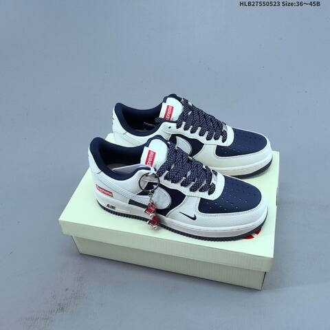 Nike Air Force 1 07 Low White Black Navy Blue EU 36-45 Sneaker - Unisex (BS-60188)