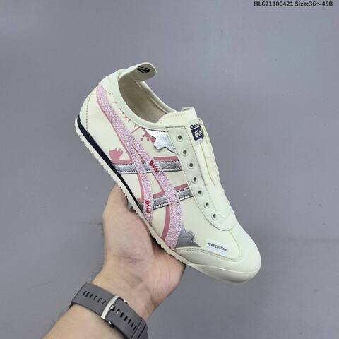 Onitsuka Tiger Mexico 66 Paraty Slip On Cream Pink Silver Navy EU 36-45 Sneaker Casual Sneakers - Unisex (BS-68883)