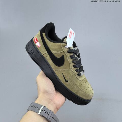 Nike Air Force 1 07 LV8 Beige Black Brown Olive EU 36-45 Sneaker - Unisex (BS-60177)