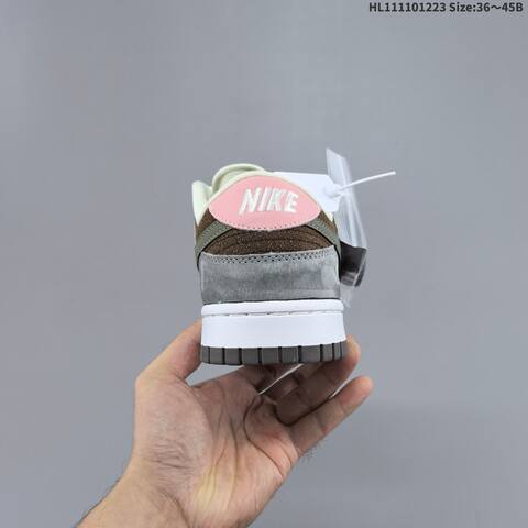 Nike SB Dunk Low White Grey Dark Olive Pink EU 36-45 Skate Shoe - Unisex (BS-62504)