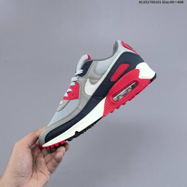 Nike Air Max 90 grey black white red navy EU 40-46 running shoe