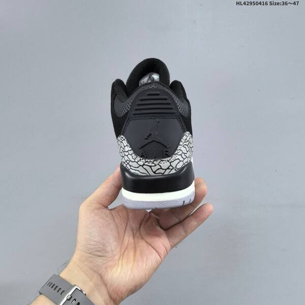 Jordan Air Jordan 3 Retro black/white/grey 36~47 basketball