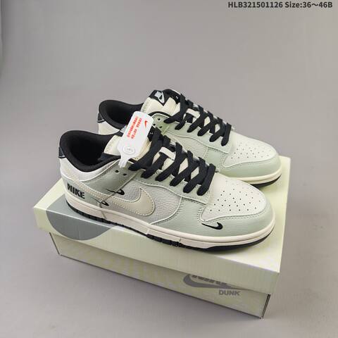 Nike Dunk Low Light Green Off White Black EU 36-46 Skate Shoe - Unisex (BS-63036)