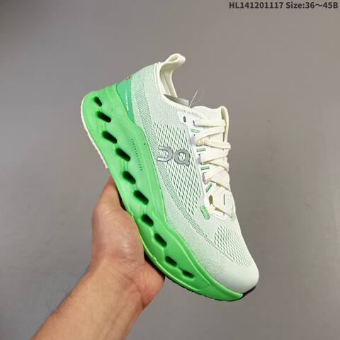 On Cloudsurfer Max White Bright Green 36-45 Running Shoe Running Sneakers - Unisex (BS-69808)