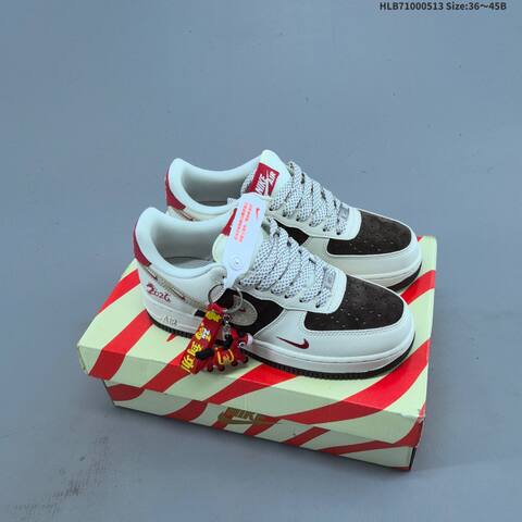 Nike Air Force 1 07 Low Off White Navy Red Grey EU 36-45 Sneaker - Unisex (BS-60364)