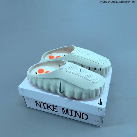 Nike Mind 001 Recovery Slide Light Beige Bright Red Silver Orange EU 36-46 Slides - Unisex (BS-61016)
