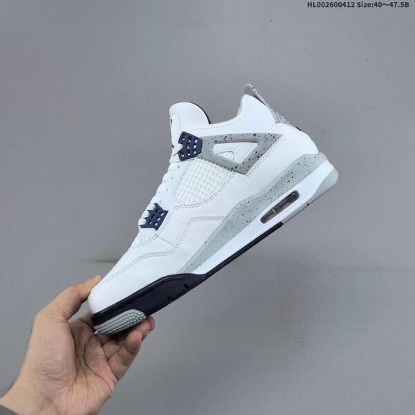 Jordan Air Jordan 4 Retro white/navy/grey speckled 40~47.5 basketball