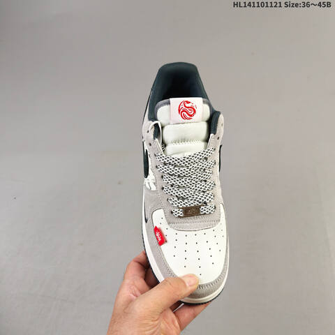 Nike Air Force 1 07 Low Light Grey Dark Green Red White EU 36-45 Sneaker - Unisex (BS-63315)