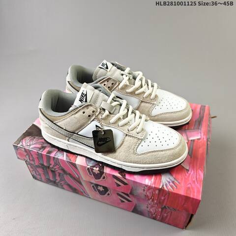 Nike SB Dunk Low White Beige Black Gray EU 36-45 Skate Shoe - Unisex (BS-63078)