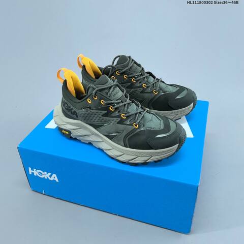 HOKA Wtaps x Anacapa Low GTX Black White Light Grey Red EU 36-46 Trail Shoe Trail Running Sneakers - Unisex (BS-69390)