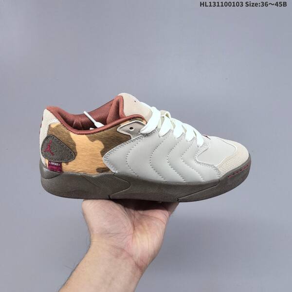 Jordan Session white/burgundy/brown cow print 36~45 lifestyle