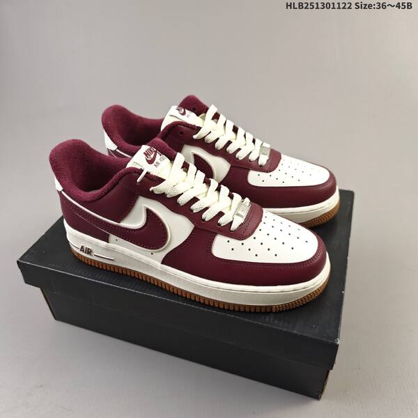 Nike Air Force 1 07 sail navy burgundy gum EU 36-45 sneaker