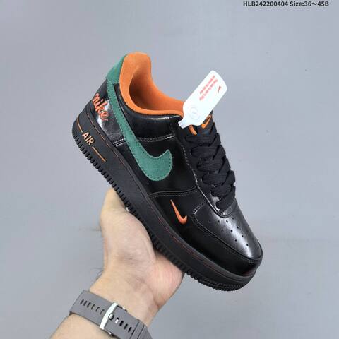 Nike Air Force 1 07 Low Black Green Orange EU 36-45 Sneaker - Unisex (BS-60938)