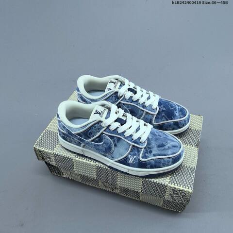 Nike Dunk SB Low Louis Vuitton Black White Blue Off White EU 36-45 Skate Shoe - Unisex (BS-60649)