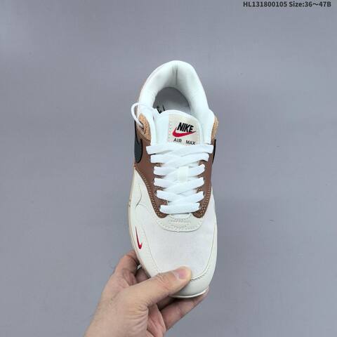 Nike Air Max 1 White Brown Black Beige Red EU 36-47 Sneaker - Unisex (BS-62214)