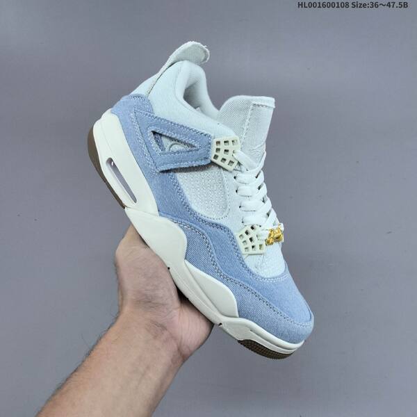 Jordan Air Jordan 4 Retro light blue denim / white / gum 36~47.5B basketball