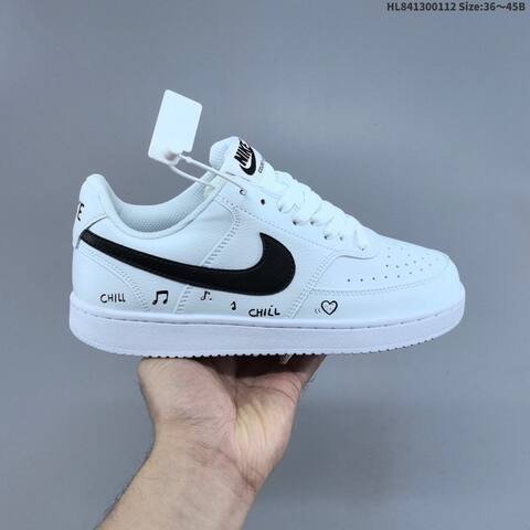 Nike Court Vision Low White Black EU 36-45 Skate Shoe - Unisex (BS-62043)