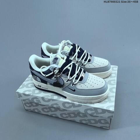 Nike Air Force 1 07 Low Off White Gray Red EU 36-45 Skate Shoe - Unisex (BS-61224)
