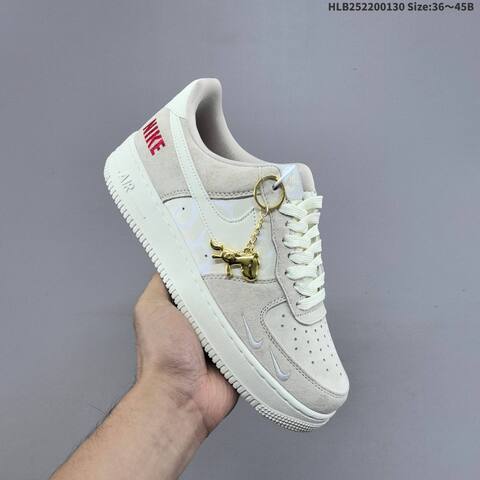 Nike Air Force 1 Low Beige White Red Gold EU 36-45 Sneaker - Unisex (BS-61655)
