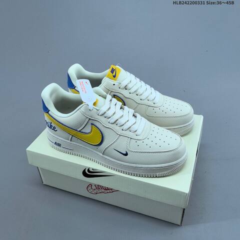 Nike Air Force 1 07 Low Sail Yellow Blue EU 36-45 Sneaker - Unisex (BS-61009)