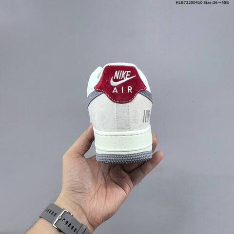 Nike Air Force 1 Low Off White Light Grey Dark Grey Red EU 36-45 Sneaker - Unisex (BS-60847)