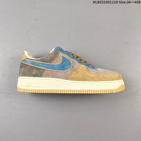 Nike Air Force 1 07 Brown Blue Beige Cream EU 36-45 Sneaker - Unisex (BS-63496)