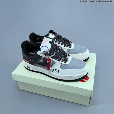 Nike Air Force 1 07 LV8 White Grey Black Red EU 36-45 Sneaker - Unisex (BS-62063)