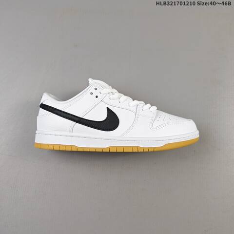 Nike SB Dunk Low Pro White Black Gum EU 40-46 Skate Shoe - Men's (BS-62794)