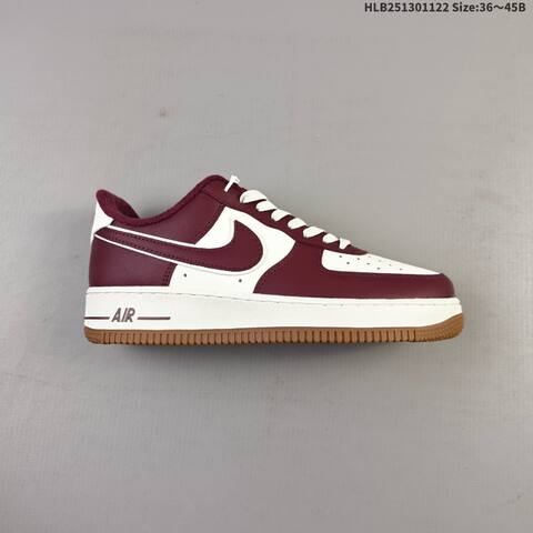 Nike Air Force 1 07 Sail Burgundy Gum White EU 36-45 Sneaker - Unisex (BS-63244)