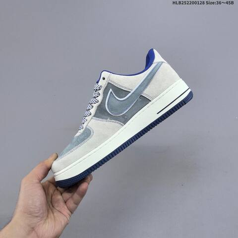 Nike Air Force 1 07 LV8 Light Grey Grey Blue White EU 36-45 Sneaker - Unisex (BS-61702)