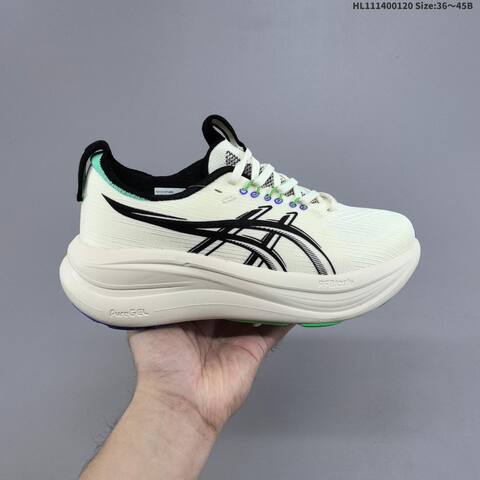 ASICS Gel Nimbus 28 White Black Green Purple EU 36-45 Running Shoe Running Sneakers - Unisex BS-69054