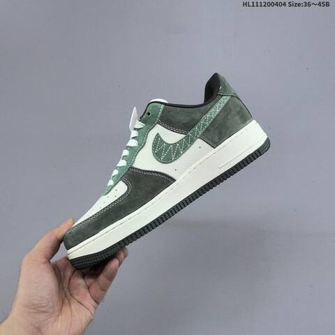 Nike Air Force 1 Low Dark Green Light Green Off White Black EU 36-45 Sneaker - Unisex (BS-60940)
