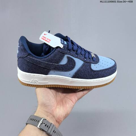 Nike Air Force 1 07 White Light Grey Black Navy Blue Gum Brown EU 36-45 Sneaker - Unisex (BS-60022)