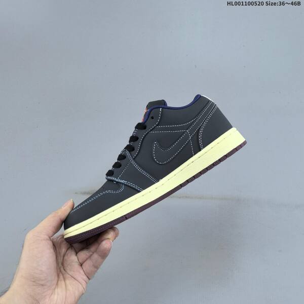 Jordan Air Jordan 1 Low Eastside Golf black/charcoal with sail midsole and burgundy outsole EU 36-46 casual