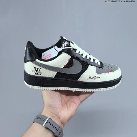 Nike Air Force 1 07 Light Beige Gray Red White EU 36-45 Skate Shoe - Unisex (BS-60090)