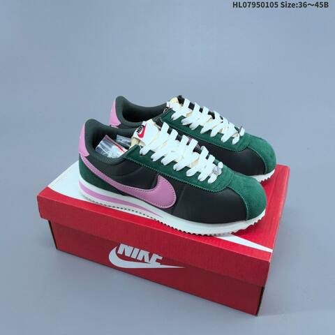Nike Classic Cortez Dark Green Pink White EU 36-45 Sneaker - Unisex (BS-62235)