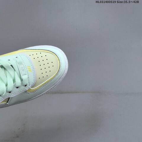 Nike Air Force 1 Shadow Mint Green Pale Yellow White EU 35 5-42 Sneaker - Unisex (BS-60253)