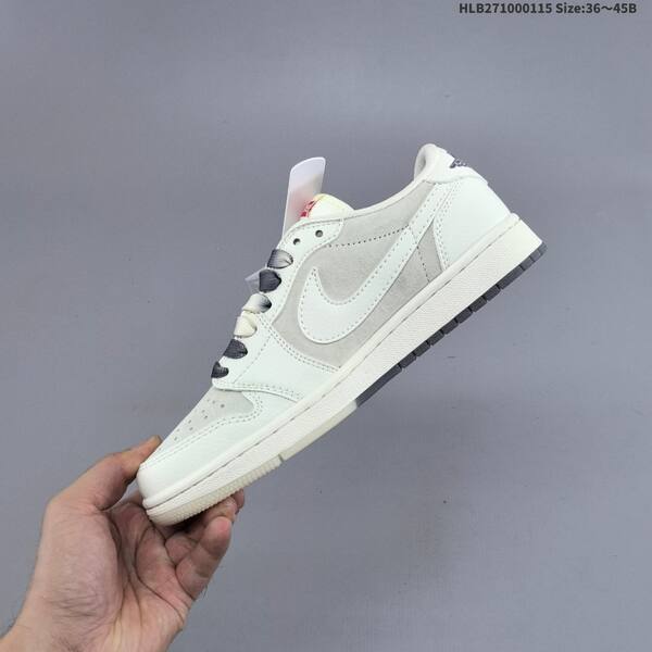 Nike Air Jordan 1 white/cream/black with red Supreme-style accents 36~45B lifestyle