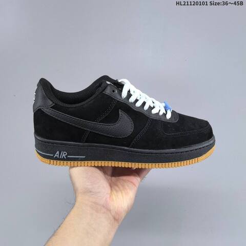 Nike Air Force 1 07 Black White Gum Blue EU 36-45 Sneaker - Unisex (BS-62267)