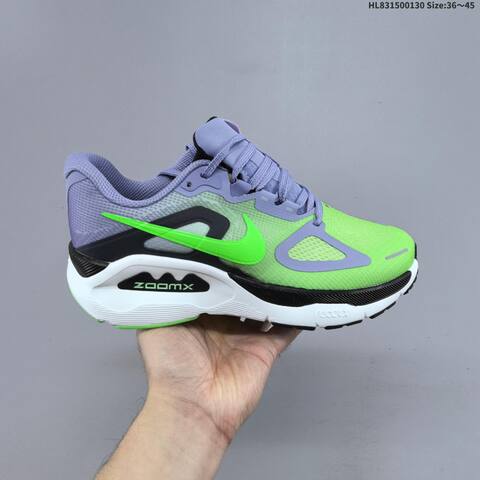 Nike Structure Plus ReactX Air Zoom Green Purple Black White EU 36-45 Running Shoe - Unisex (BS-61646)