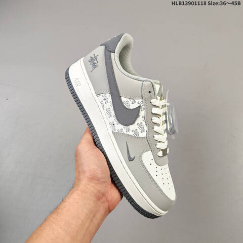 Nike Air Force 1 07 Low Light Grey Off White Dark Grey EU 36-45 Sneaker - Unisex (BS-63528)