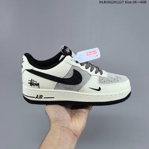 Nike Air Force 1 07 LV8 Black White Gray EU 36-45 Sneaker - Unisex (BS-62393)