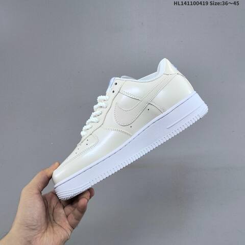 Nike Air Force 1 07 Low Light Beige White Light Blue EU 36-45 Sneaker - Unisex (BS-60645)