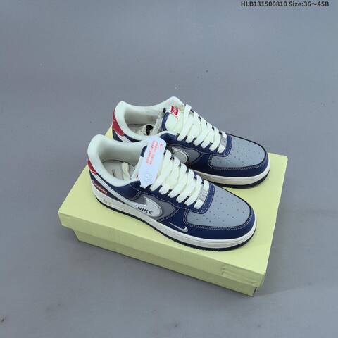 Nike Air Force 1 07 Low Off White Dark Blue Burgundy EU 36-45 Sneaker - Unisex (BS-59891)