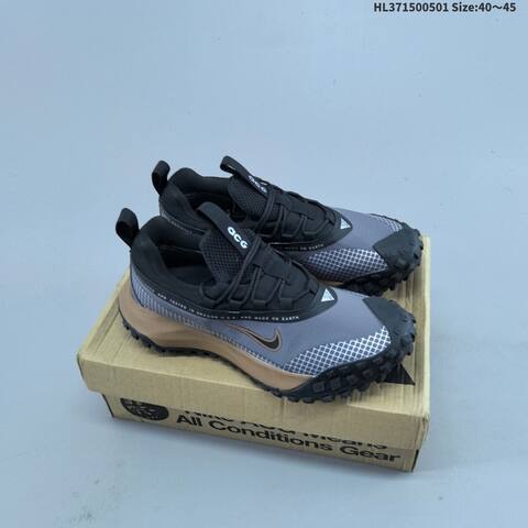 Nike ACG Mountain Fly Low GTX SE Grey Black Maroon Olive Green Black Orange EU 40-45 Trail Shoe - Men's (BS-60562)