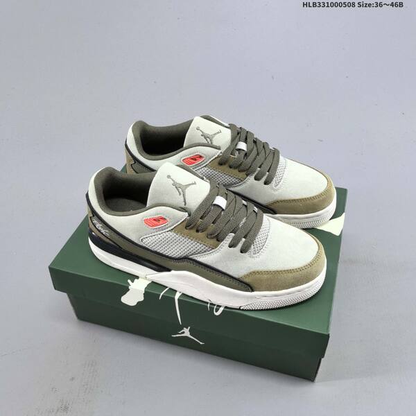 Jordan Flight Court HF3255-301 Light gray/olive/black with coral accents EU 36-46 lifestyle