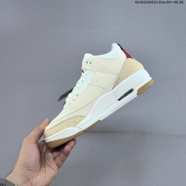 Jordan Air Jordan 3 Retro cream/white with burgundy accents 36~48.5 basketball