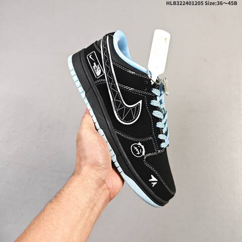 Nike SB Dunk Low Retro DIY Black Light Blue White EU 36-45 Skate Shoe - Unisex (BS-62811)