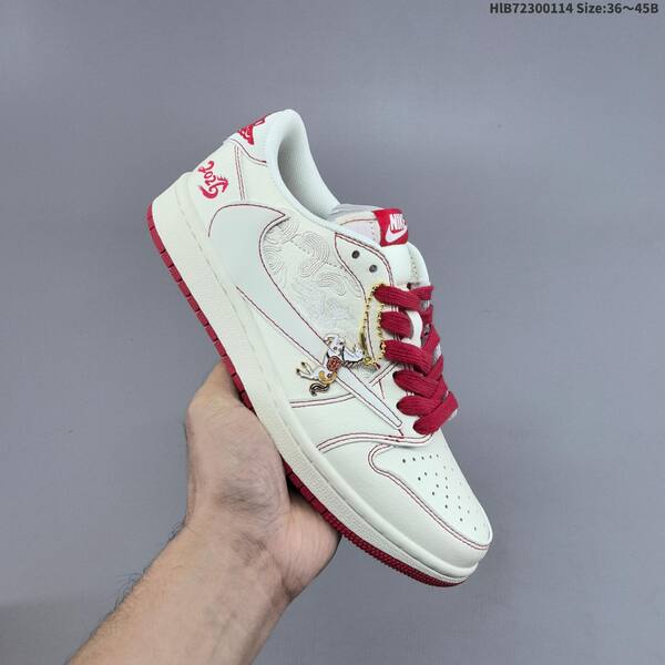 Nike Air Jordan 1 Low white/varsity red 36~45 casual